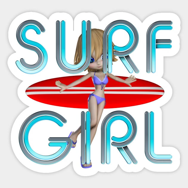 Surf Girl Sticker by teepossible